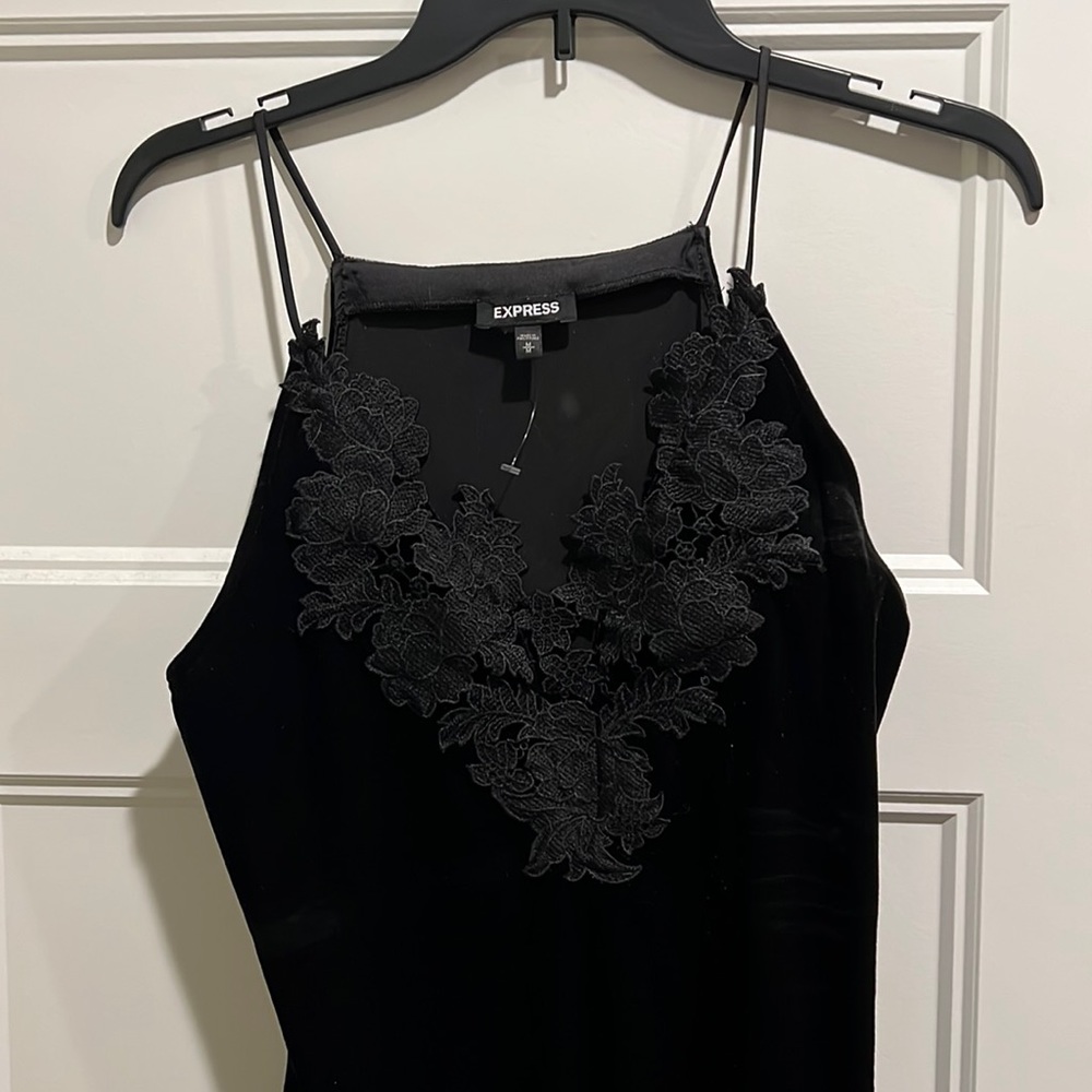 Womens brand new express velvet bodysuit